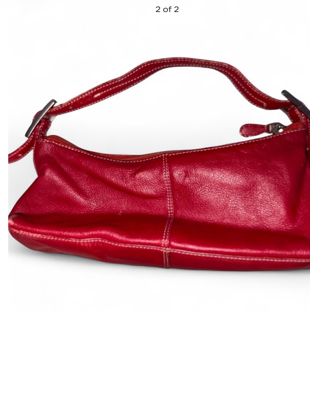Red Leather Shoulder Bag - Stylish Women's Handbag